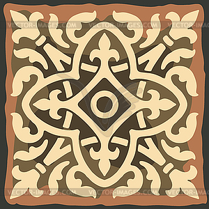 Ancient ceramic tile pattern. Wall or floor texture - vector image