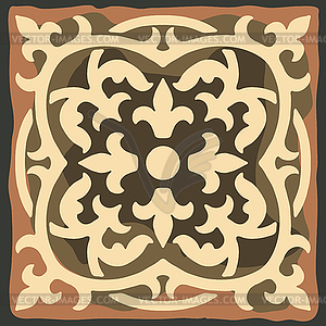 Ancient ceramic tile pattern. Wall or floor texture - vector clipart