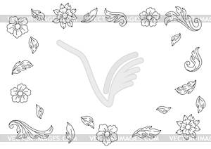 Decorative floral frame in baroque style. Black - vector clipart