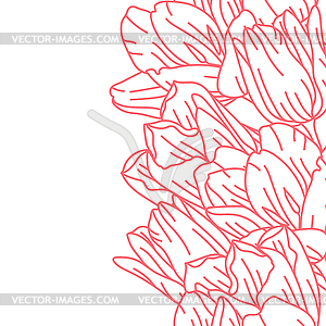 Seamless pattern with tulip flowers. Beautiful - vector image