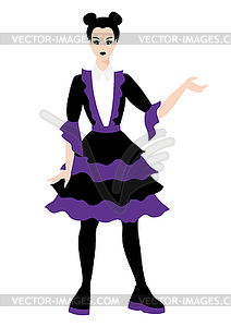 Girl in gothic style. Dark dress. Image for - vector clipart