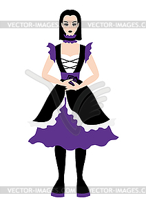 Girl in gothic style. Dark dress. Image for - vector EPS clipart