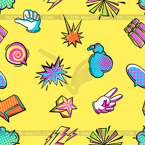 Seamless pattern with comic speech bubbles signs an - vector clipart