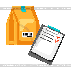 Goods delivery by order in store - vector clipart