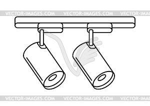 Track lighting. Electrical lighting equipment. - vector image