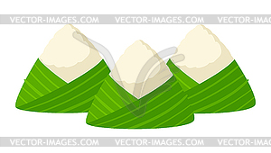 Wrapped rice dumplings. Duanwu holiday. Chinese - vector image