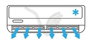 Wall air conditioner. Icon or image for industry an - vector image