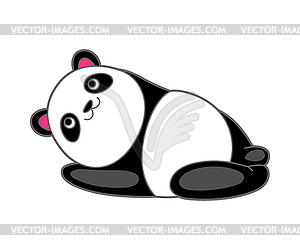 Kawaii cute little panda. Funny animal character - vector clipart