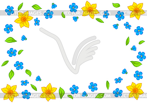Decorative frame with summer flowers. Beautiful - vector image