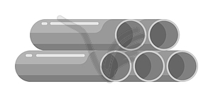 Metal pipes for building. Industrial product for - vector clipart