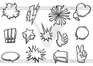 Set of comic speech bubbles signs and symbols. - vector clip art