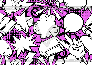 Seamless pattern with comic speech bubbles signs an - vector clip art