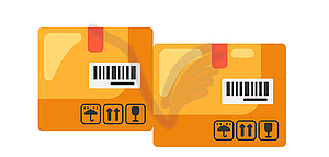 Cardboard cargo boxes. Delivery of goods by order i - vector image