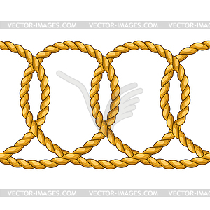 Seamless pattern with jute rope knots. Nautical, - vector EPS clipart