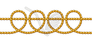 Jute rope knots. Nautical, fishing and decorative - vector clipart