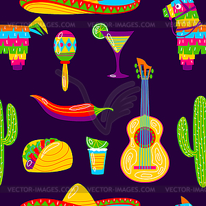 Cinco de Mayo seamless pattern. Mexican holiday - vector clipart