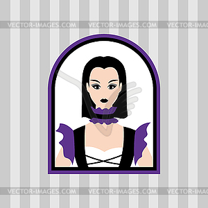 Girl in gothic style. Dark dress. Image for - vector clipart / vector image