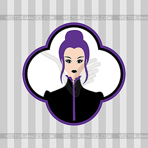 Girl in gothic style. Dark dress. Image for - vector image