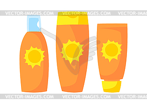 Sun protection . protective creams against solar - vector clip art