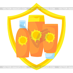 Sun protection . protective creams against solar - vector clip art