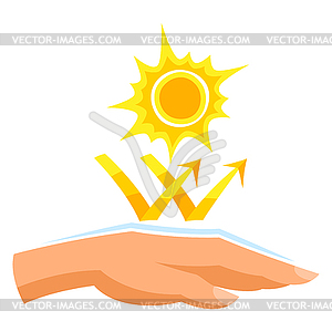 Sun protection . protective sunscreen against - vector clip art