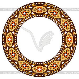 African ethnic round ornament. Hand stamp - royalty-free vector image