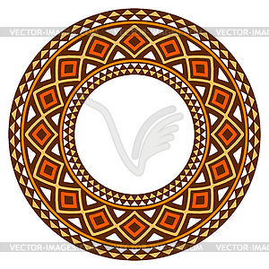 African ethnic round ornament. Hand stamp - vector clipart