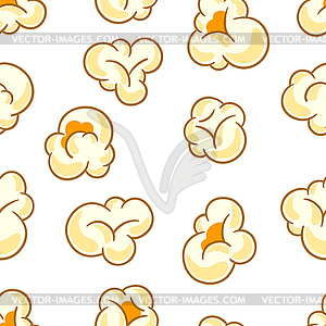 Seamless pattern with popcorn. snack food in cartoo - vector clipart