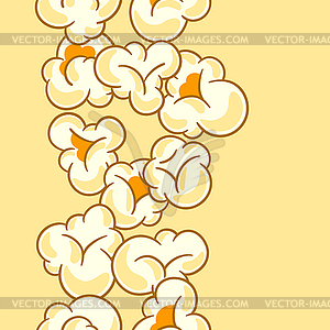 Seamless pattern with popcorn. snack food in cartoo - vector clipart