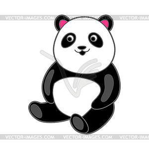 Kawaii cute little panda. Funny animal character - vector image