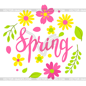 Background with spring flowers. Beautiful decorativ - vector clipart