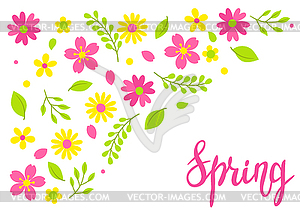 Background with spring flowers. Beautiful decorativ - vector image