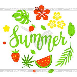 Background with plants. Beautiful tropical natural - vector clipart