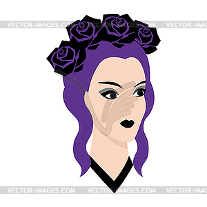 Girl in gothic style. Dark makeup. Image for holida - vector clip art