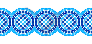 Ancient geometric mosaic seamless border. Decorativ - vector image