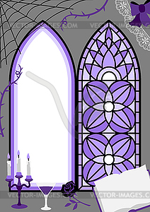 Frame in gothic style. for holiday and party. - vector image
