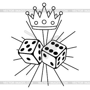 Playing dice . Game craps image. Casino and - vector clip art