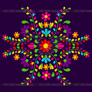 Mexican floral embroidery. Traditional ornament of - vector image