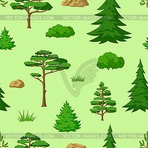 Spring or summer forest pattern. Background with - vector image