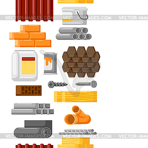 Building materials pattern. Industrial products - vector image