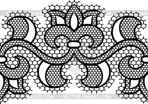 Lace floral pattern. Seamless border with flowers - vector image
