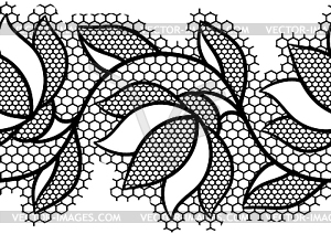 Lace floral pattern. Seamless border with flowers - vector clipart / vector image