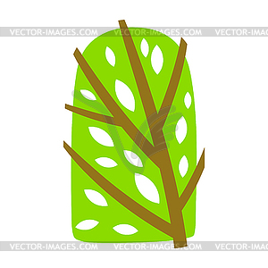 Stylized tree with leaves. or concept for emblem an - vector image