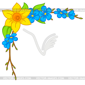 Декоративная рамка с летними цветами. Красивый - векторный клипарт / векторное изображение