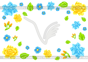 Frame with flowers. Beautiful bouquet of blooming - vector clipart