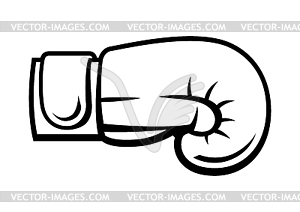 Boxing glove . Box club item. Sport object in - vector image