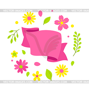 Background with spring flowers. Beautiful decorativ - vector clipart