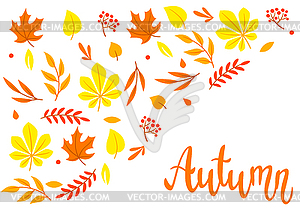 Background with autumn leaves. Beautiful - vector clip art