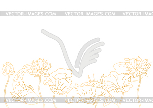 Oriental fish and lotus . Chinese and japanese - vector clipart / vector image