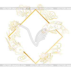 Oriental fish and lotus . Chinese and japanese - vector EPS clipart